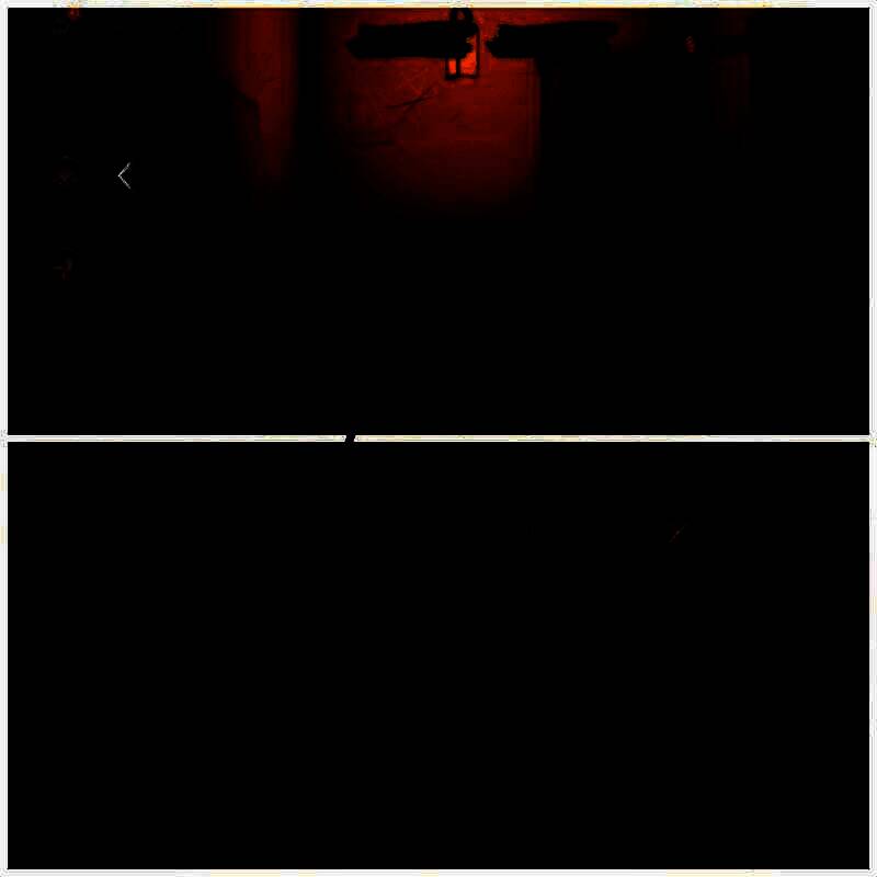 女主角在房间中拾取钥匙，并观察门上的方块排列图案