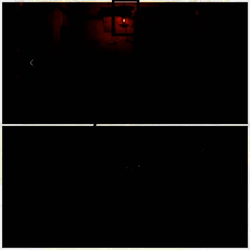 女主视角下右侧房间场景，地面上可见一块木牌