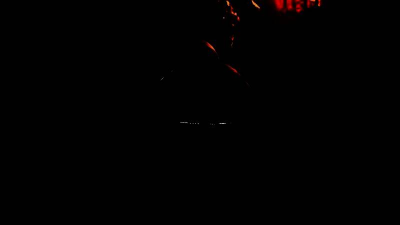 角色在黑暗森林中潜行，周围雾气弥漫，气氛紧张压抑