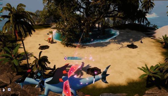 绿洲孤岛全景图，展现岛屿中央金属矿与周边水晶矿脉分布