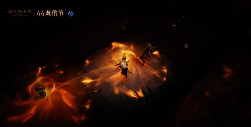 角色与分身并肩作战，共同释放技能特效画面