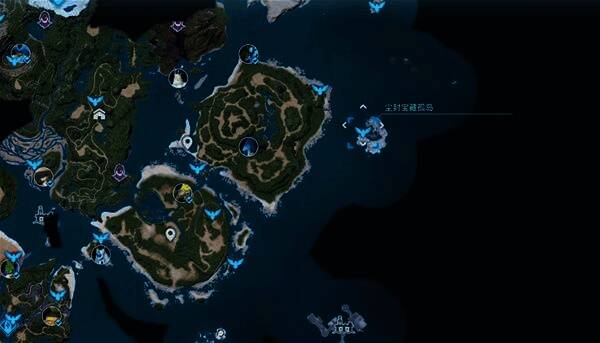 尘封宝藏孤岛探险画面，破败神庙前散落着金币与古老卷轴