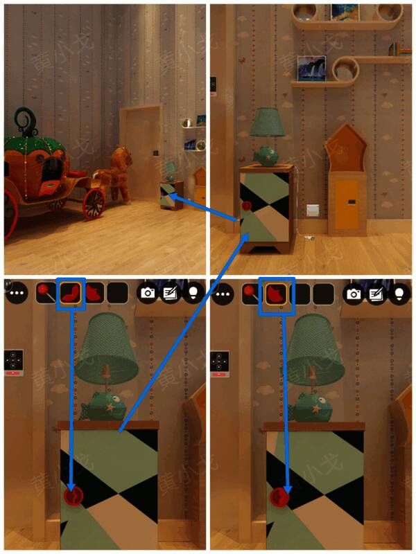 徽章嵌入台灯柜子的过程图