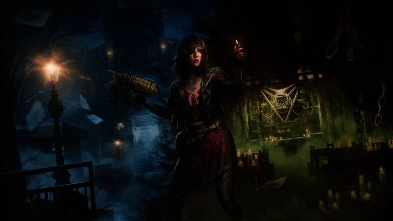 Tormented Souls 2游戏截图，卡洛琳手持武器穿越阴森修道院