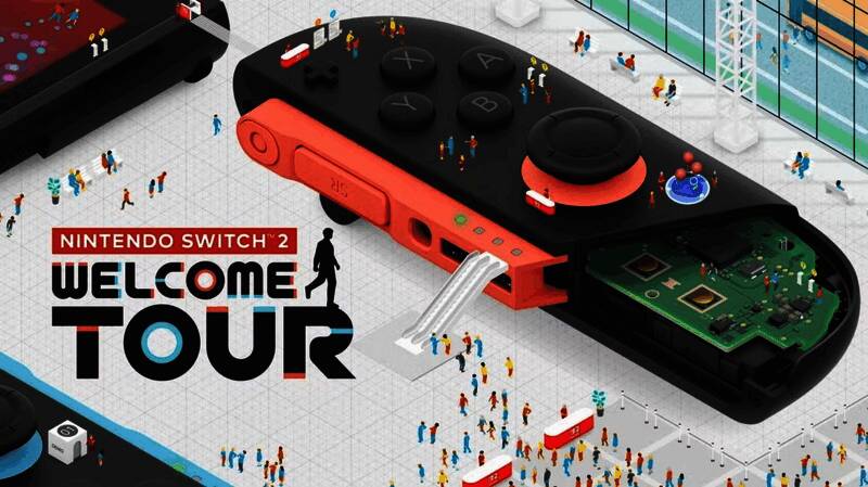 《Switch 2：欢迎之旅》游戏封面，画面色彩鲜艳，卡通风格十足