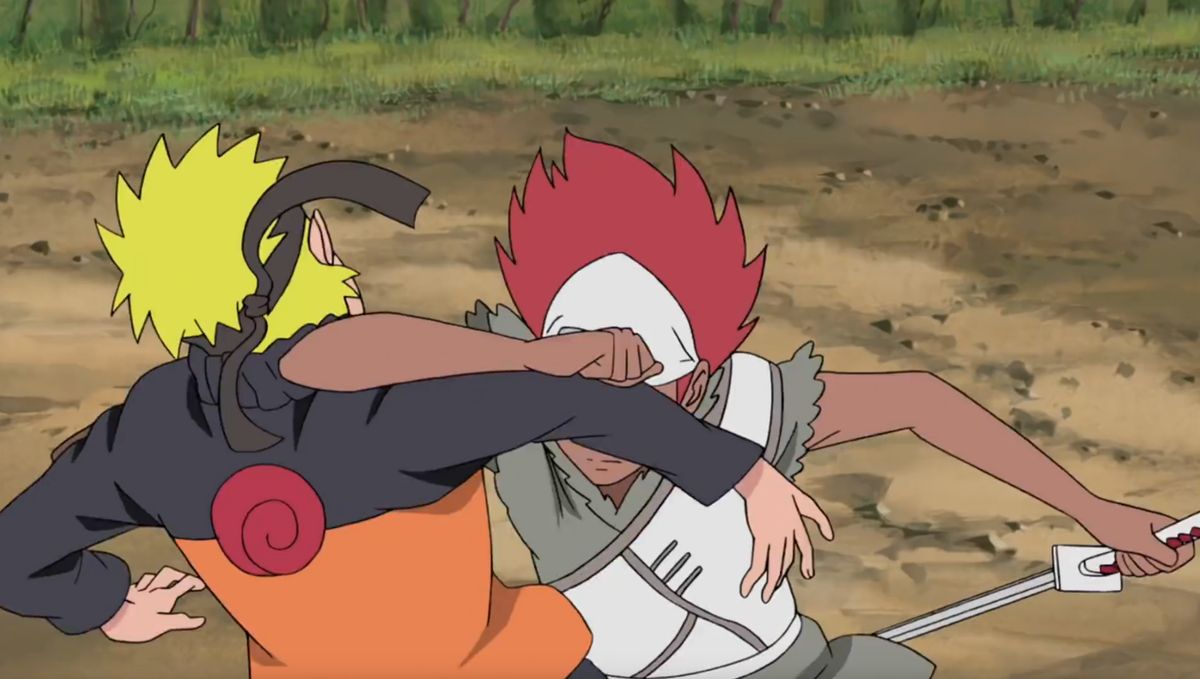 卡鲁伊手持长刀，气势逼人地面对对手