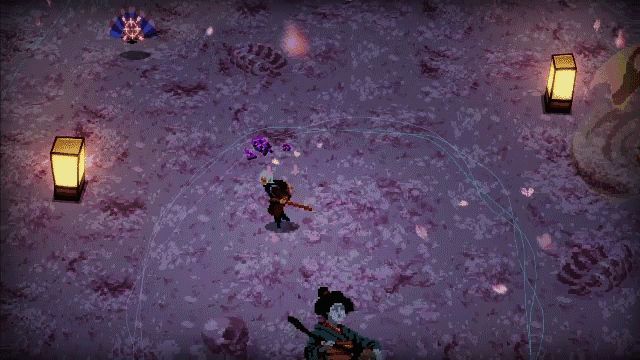 终极技能【樱华乱舞】释放中，屏幕被旋转扇刃覆盖，角色奋力闪避