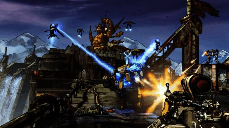 游戏角色手持武器站在荒野中的场景，背景为废土风格世界