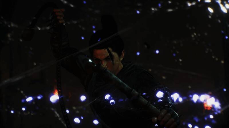 夜幕下的战场，火光映照着血迹斑斑的地面