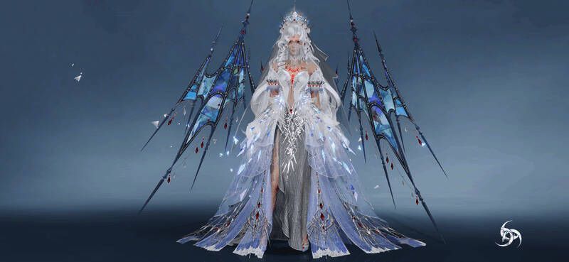 女款动态展示，走动时裙摆随风摆动，流光闪烁