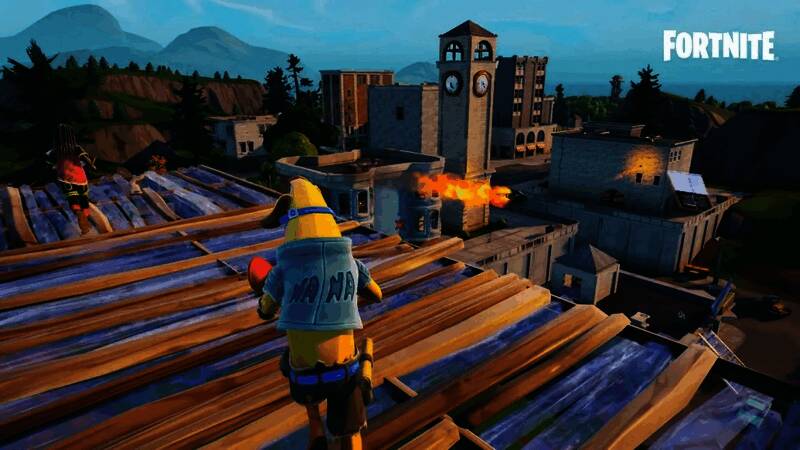 Switch 2版《堡垒之夜》画面对比图，展示高精度几何模型与阴影投射效果