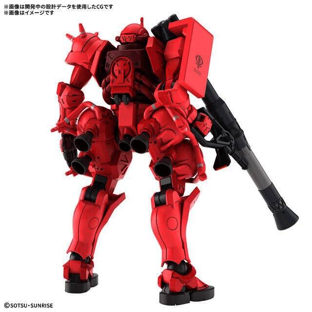 夏亚扎古头部特写，眼部光源设计亮眼，细节刻画到位