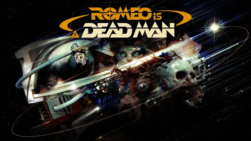 游戏LOGO与标题画面，背景为血色宇宙与时空裂隙交织