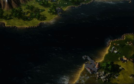 海上关隘防御战实景，玩家舰队激烈交火