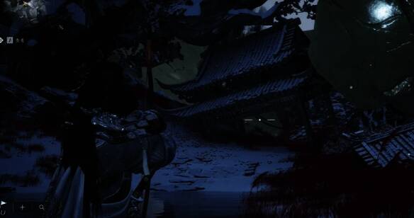 玩家角色站在瀑布下方仰望飞流直下的水幕，阳光折射出七彩光芒