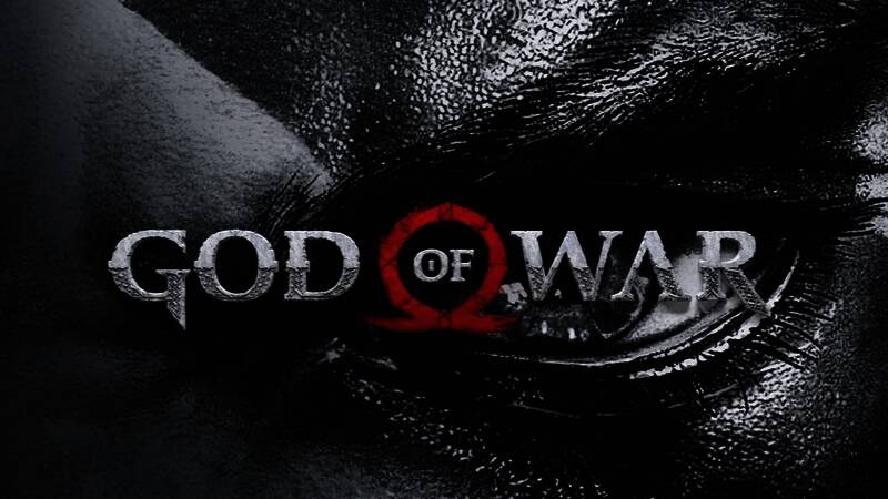 奎托斯形象展示图，身披红色斗篷，手持标志性链刃武器，背景为希腊神庙遗迹