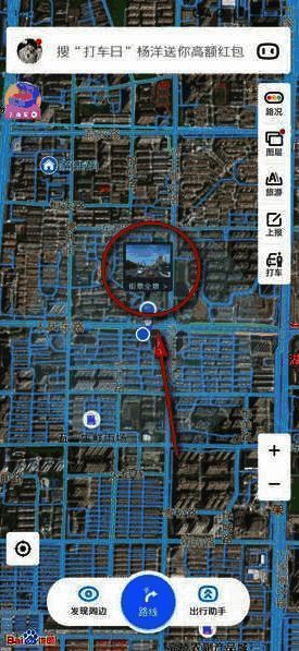 百度地图全景地图中的街景浏览界面展示