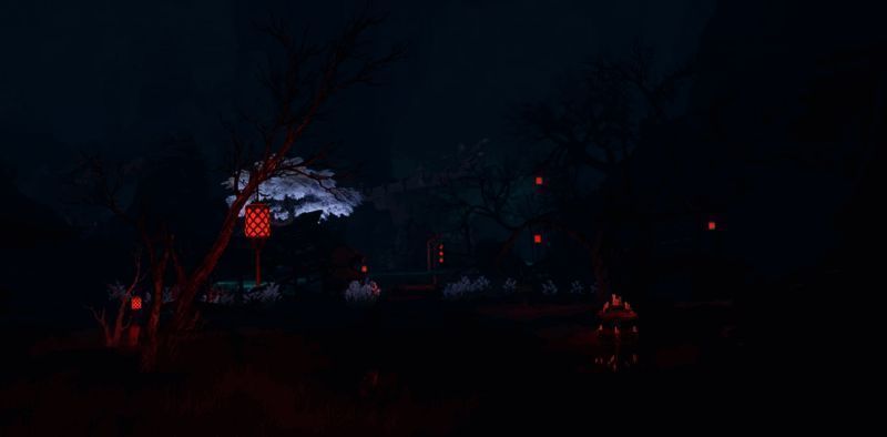 千忧树下落叶纷飞，树干扭曲如同哭泣的脸庞