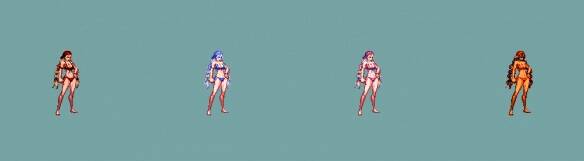 格斗家（女）夏日套背面与侧面轮廓展示