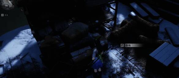 角色在草垛中翻找，手中已拾取到信件