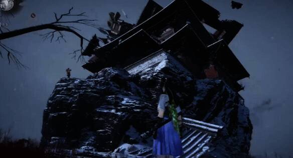 无垢塔内部场景，角色正准备与光点互动