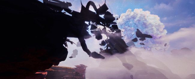 白水台断桥漂浮，四周雾气弥漫，氛围静谧而压抑