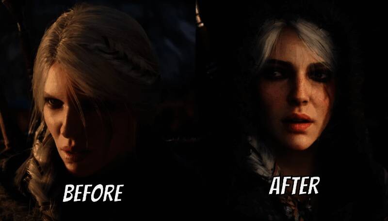 《巫师4》女主希里身穿猎魔人战袍，佩戴兜帽，背后挂着双剑，神情坚定