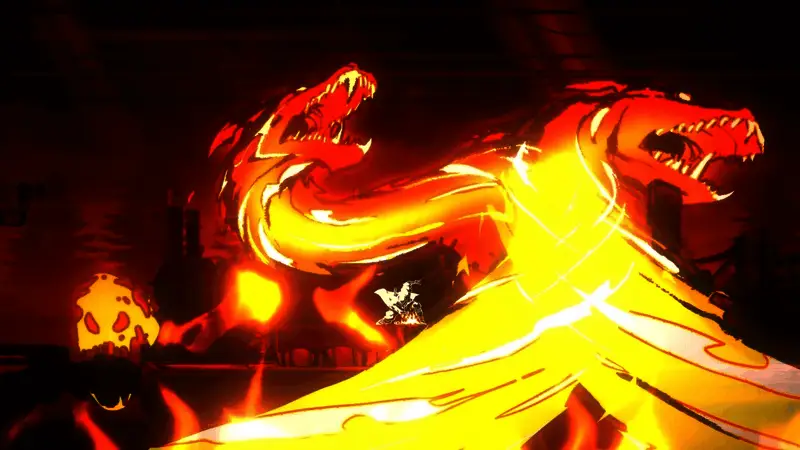 游戏预告片画面，主角乔·武藏持刀迎战高科技敌人