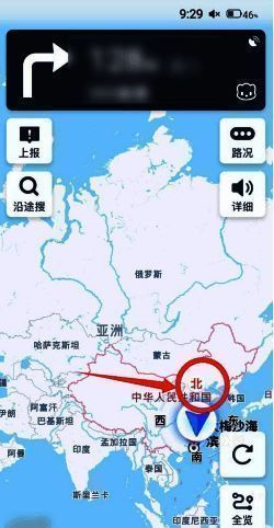 地图方向设定完成后的最终界面展示