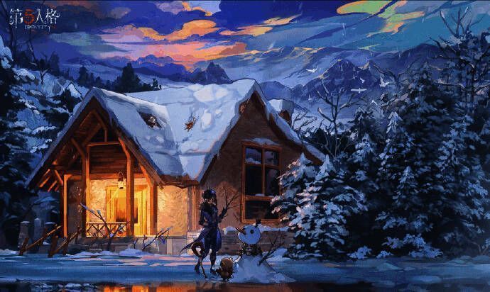 活动现场布置充满立冬元素，背景是第五人格主题装饰