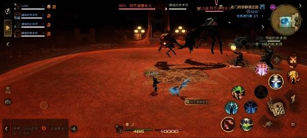 玩家角色正在集中火力攻击BOSS召唤的随从女仆