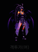 女格斗家侧身展示，衣袂飘动效果明显