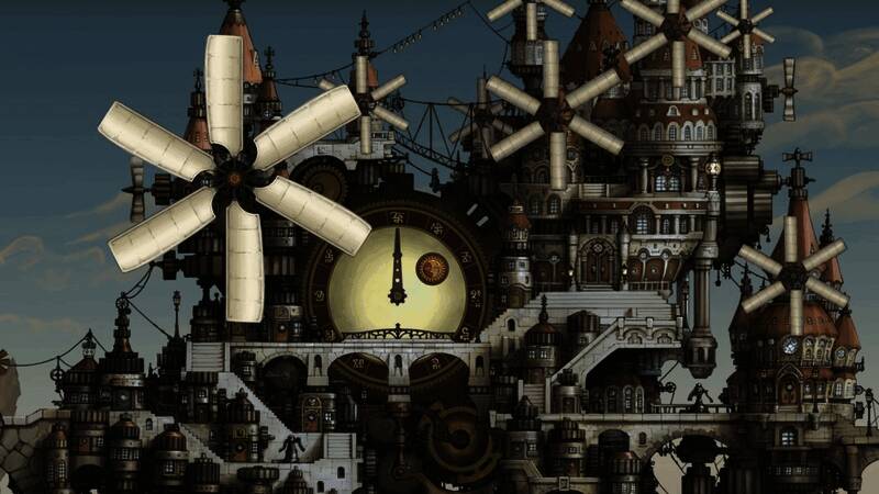 《勇气默示录HD重制版》游戏世界场景展示，四位勇士穿越神秘大陆