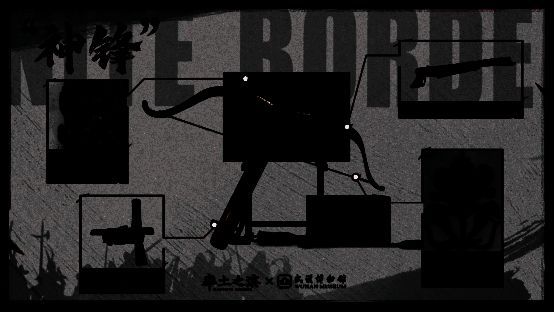 ‘神锋’弩机设计图，金属质感强烈，结构精密，体现古代军事智慧