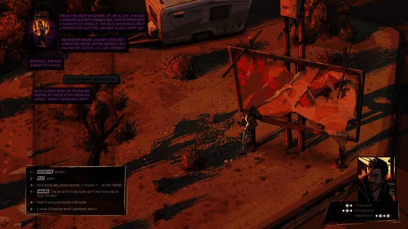 游戏场景画面展示，主角站在阴郁小镇街道上，周围环境昏暗神秘