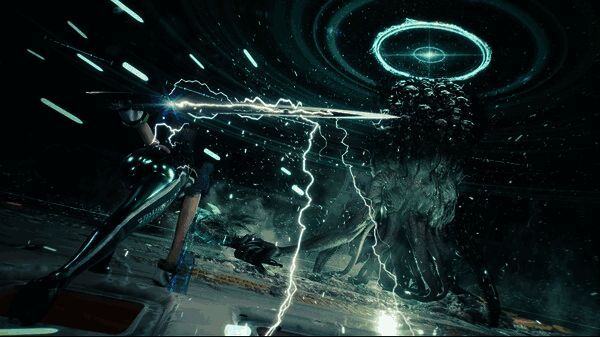 《剑星》宣传图展示主角战斗场景，背景为未来都市