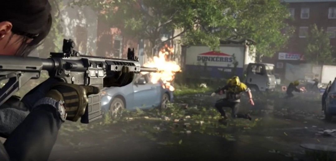 《全境封锁2》新DLC“布鲁克林之战”宣传图，展示战斗场景与新区域风貌