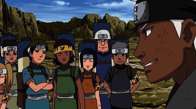 奥摩伊身穿正式忍者装束，站在达鲁伊身旁担任护卫职责