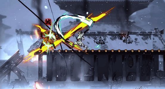 游戏中场景展示，展现破败村庄与竹林环境