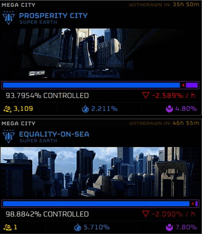 《绝地潜兵2》玩家角色正在撤离前线，背景中可见破损的防御工事和逐渐逼近的敌人