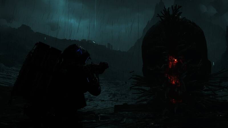 角色对话界面，兔田佩克拉角色身穿防护服，佩戴全息眼镜