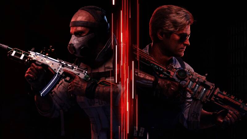 丧尸模式中玩家团队激烈对抗，场景中布满诡异光影与爆炸特效