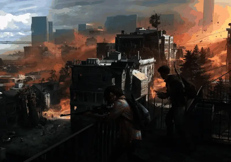 顽皮狗工作室LOGO与《最后生还者》系列作品并列展示，突出品牌影响力