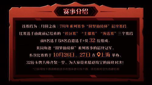 三十二位顶尖卡牌大师齐聚一堂，蓄势待发