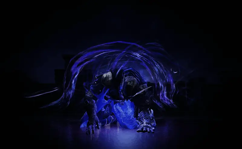 游戏世界地图展示，呈现广阔而神秘的黑暗幻想风格场景