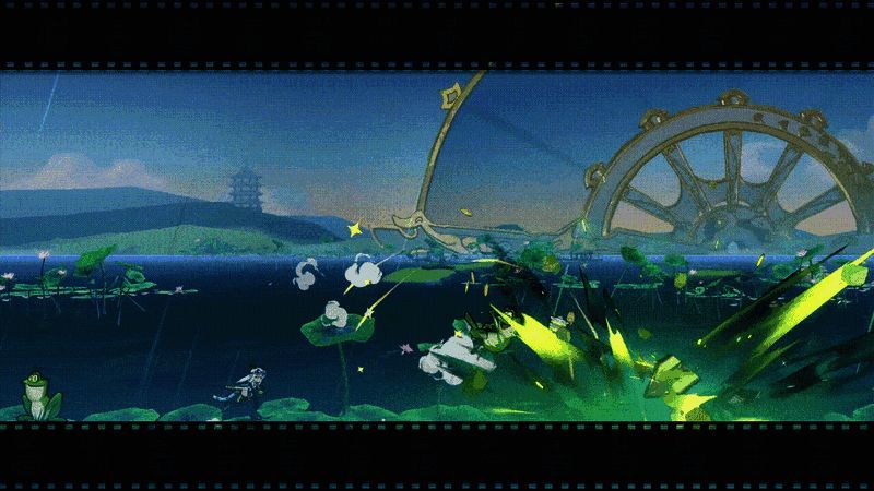 跑酷关卡动画演示：角色在复杂地形中快速移动