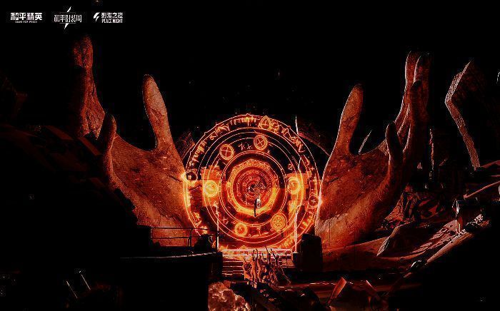 超模储镒恬空中走秀，身穿‘沙丘之主·图卡盟’红装，画面极具视觉冲击力