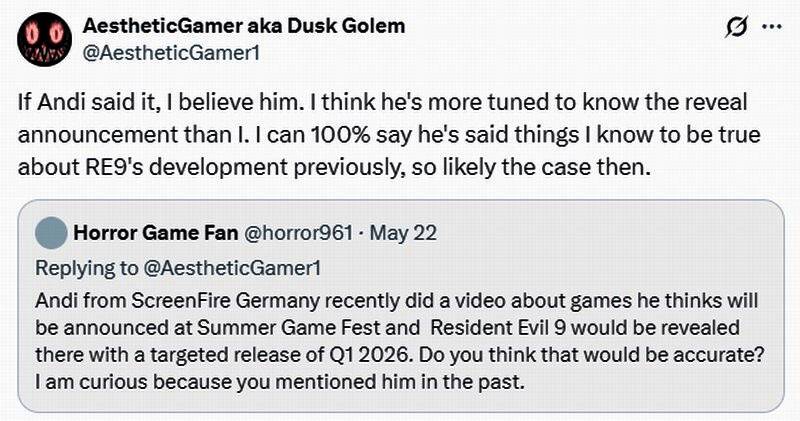 《生化危机9》官方宣传图，神秘氛围浓厚，角色剪影若隐若现