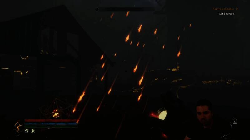 BOSS战场景，巨型怪物与玩家激烈对抗，气氛紧张