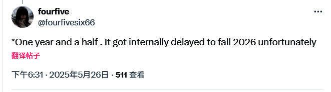 论坛用户发帖讨论《GTA6》发布时间表